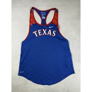 Nike Dri-Fit Texas Rangers Women's Blue Athletic Racerback Tank Top | Size Small